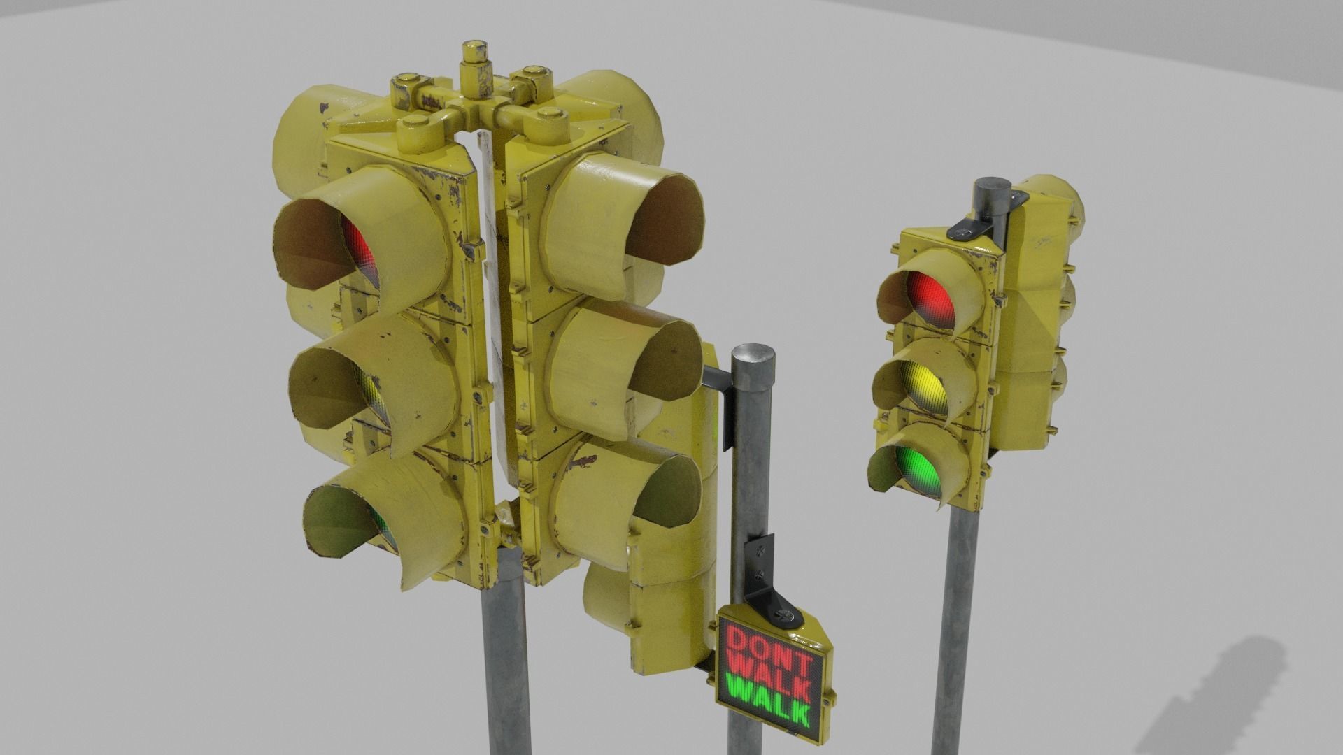 Traffic Lights USA Low-poly 3D model_5