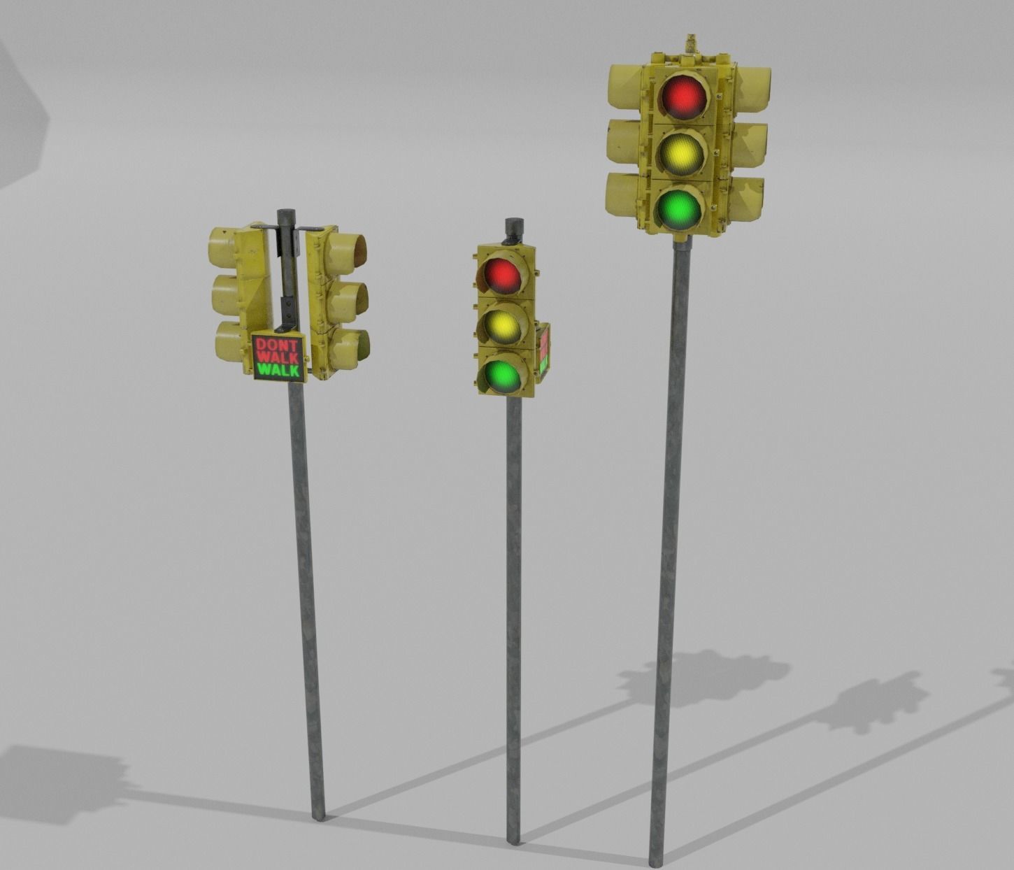 Traffic Lights USA Low-poly 3D model_8