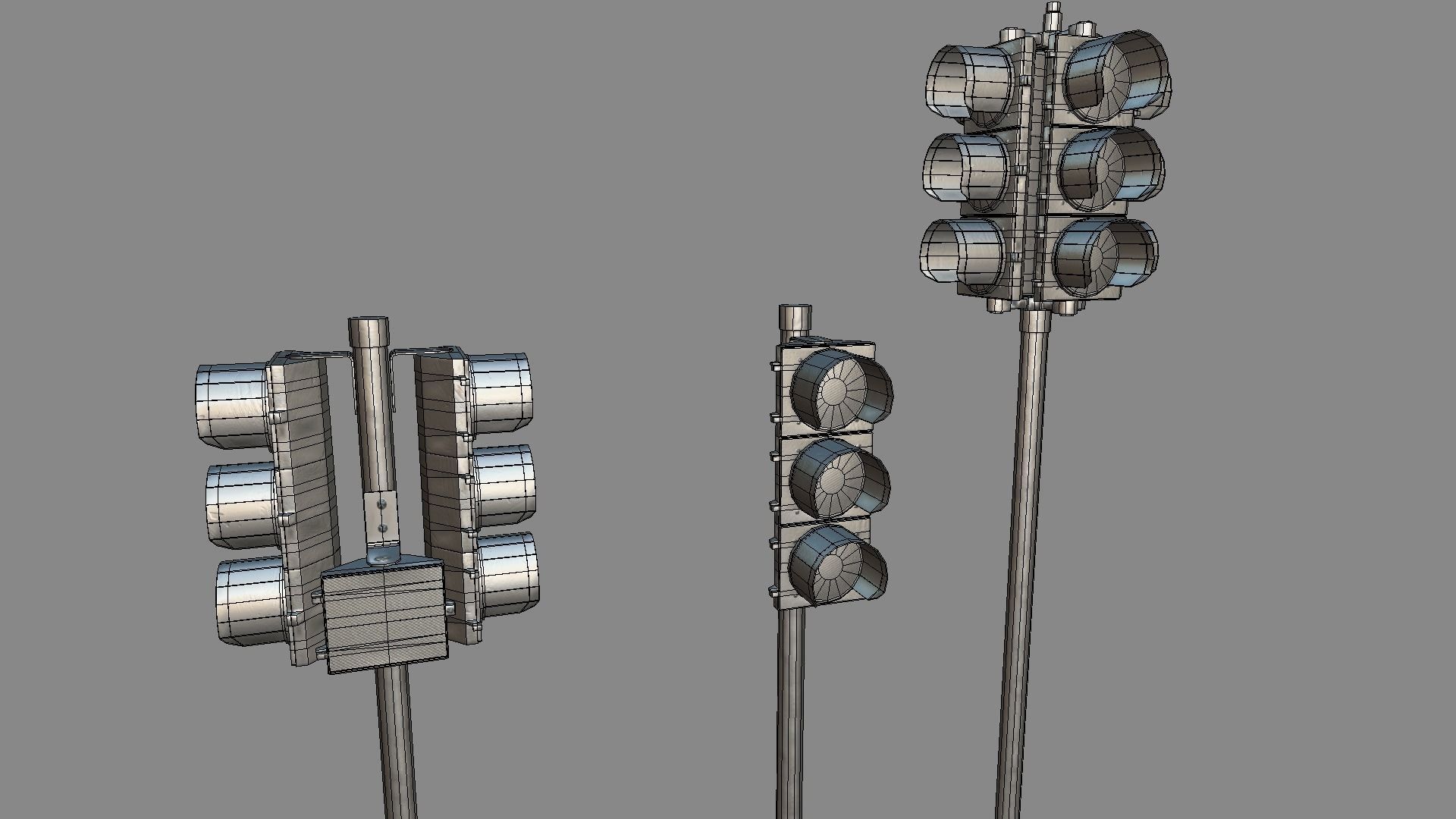 Traffic Lights USA Low-poly 3D model_16
