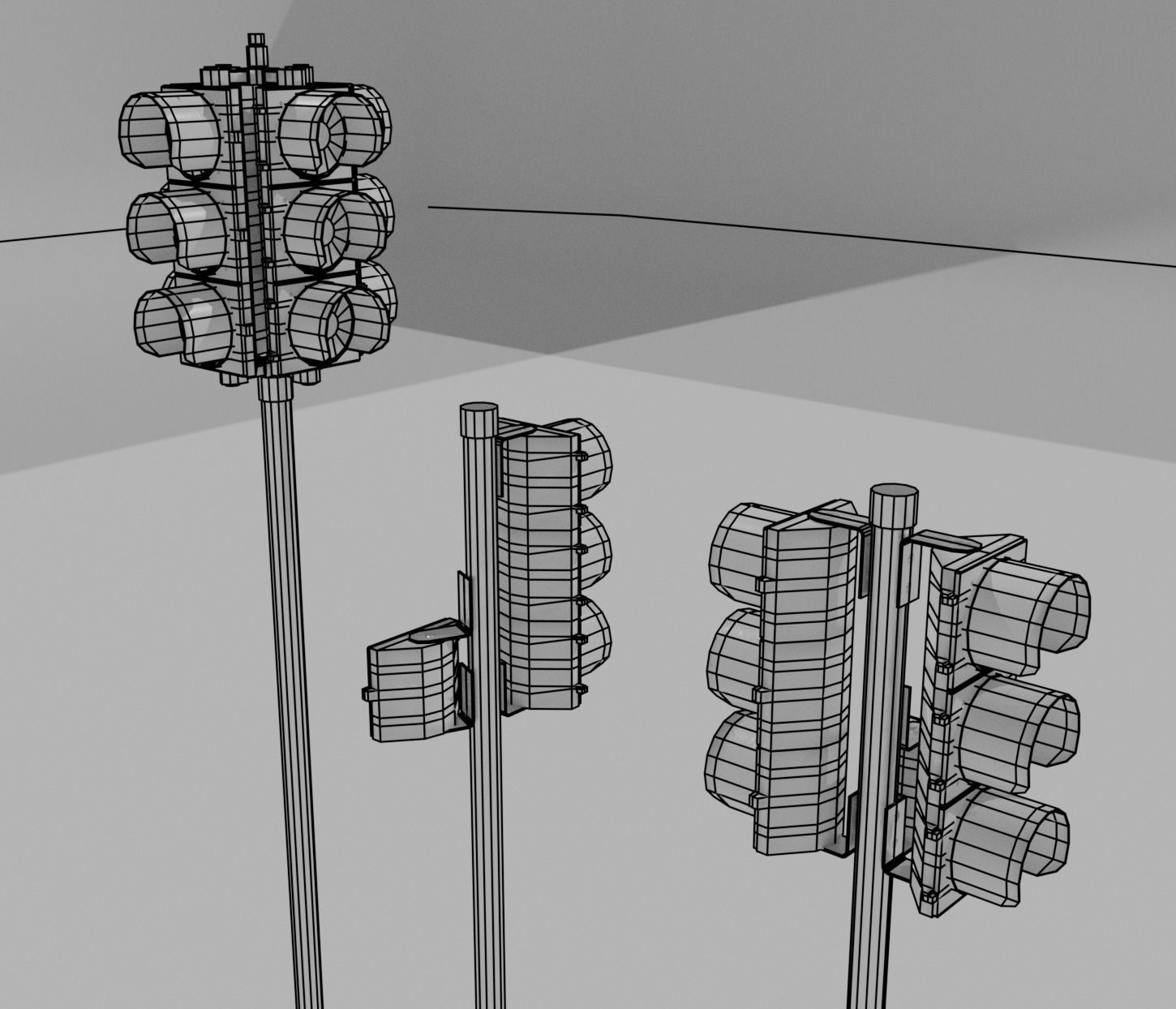 Traffic Lights USA Low-poly 3D model_18