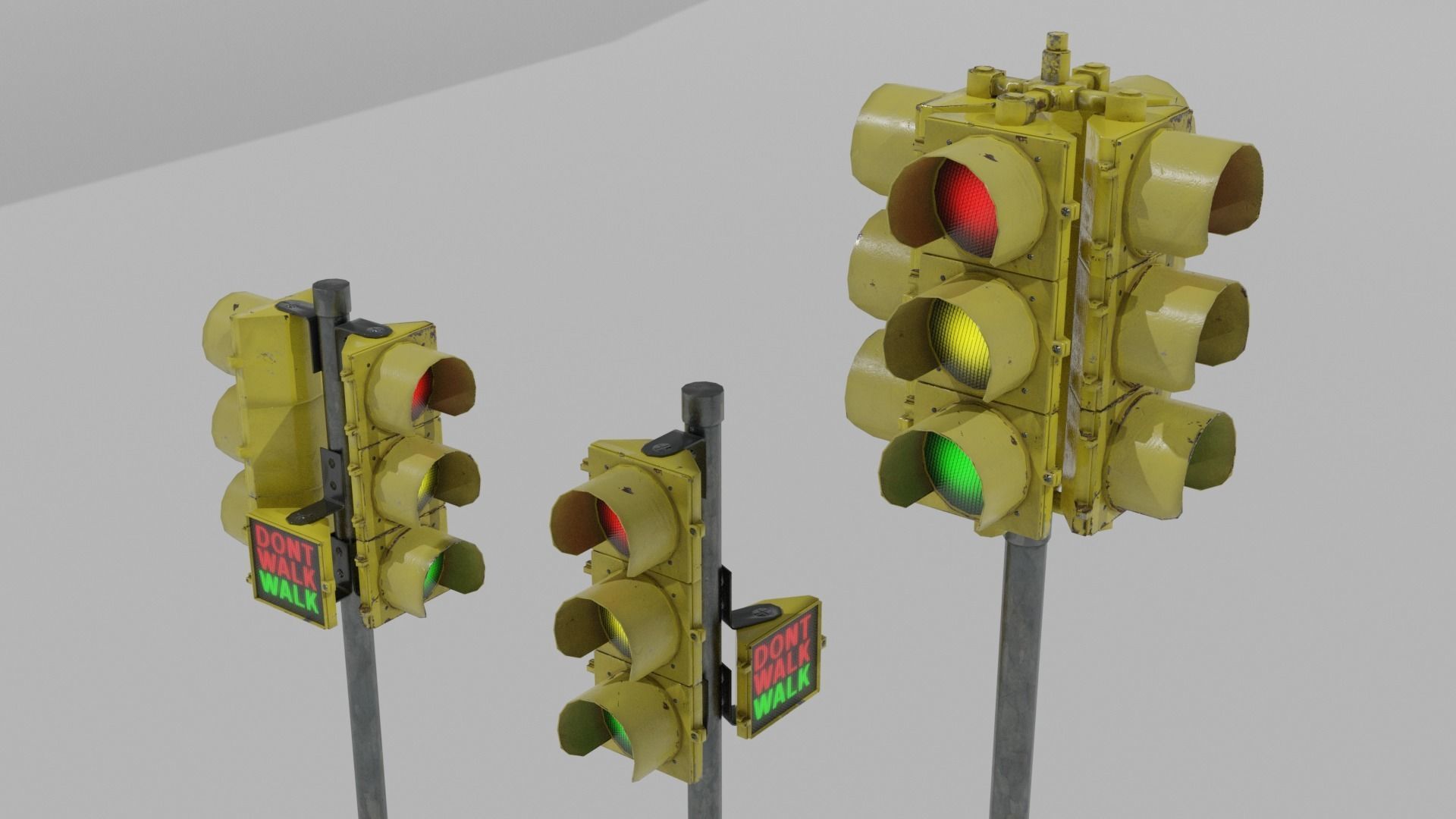 Traffic Lights USA Low-poly 3D model_1
