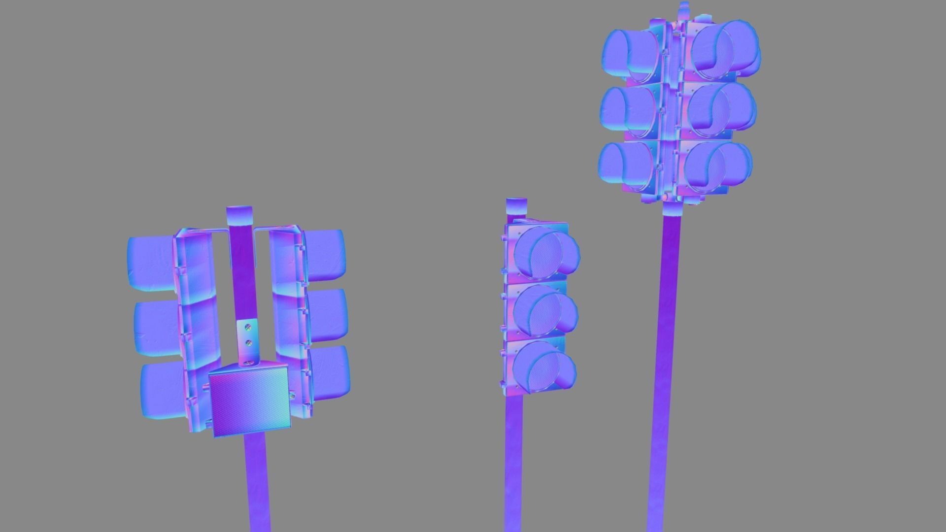 Traffic Lights USA Low-poly 3D model_13