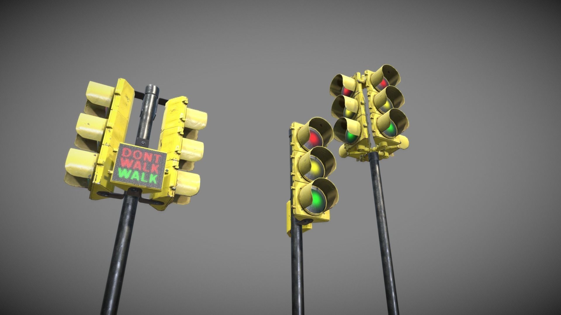 Traffic Lights USA Low-poly 3D model_2