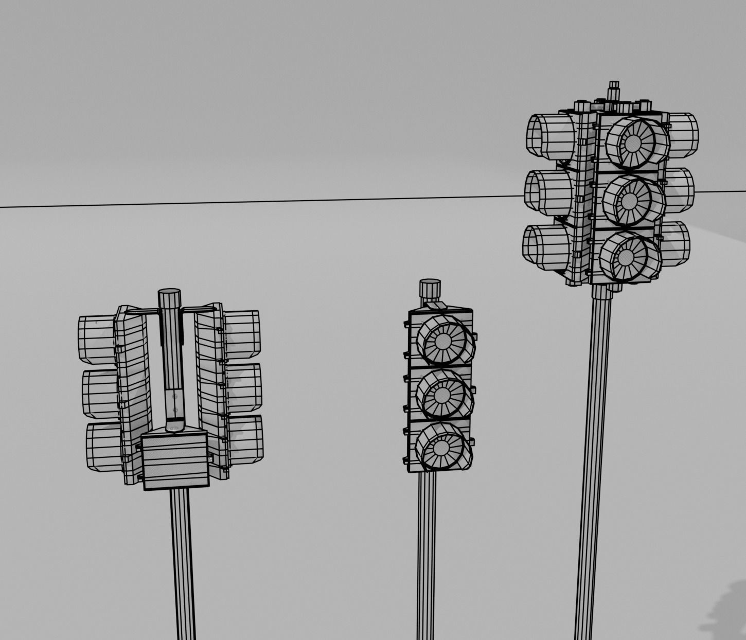 Traffic Lights USA Low-poly 3D model_17