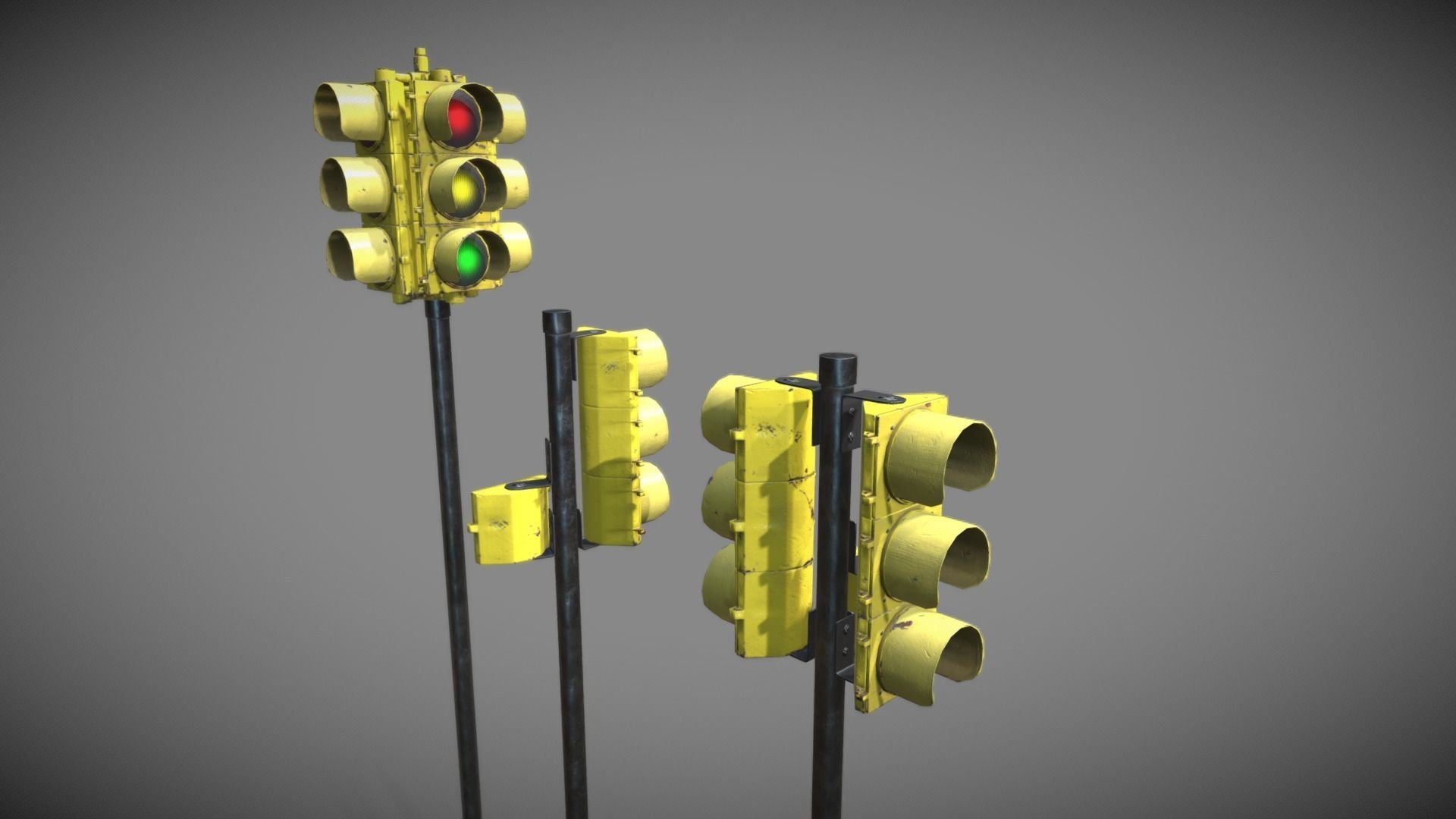 Traffic Lights USA Low-poly 3D model_7