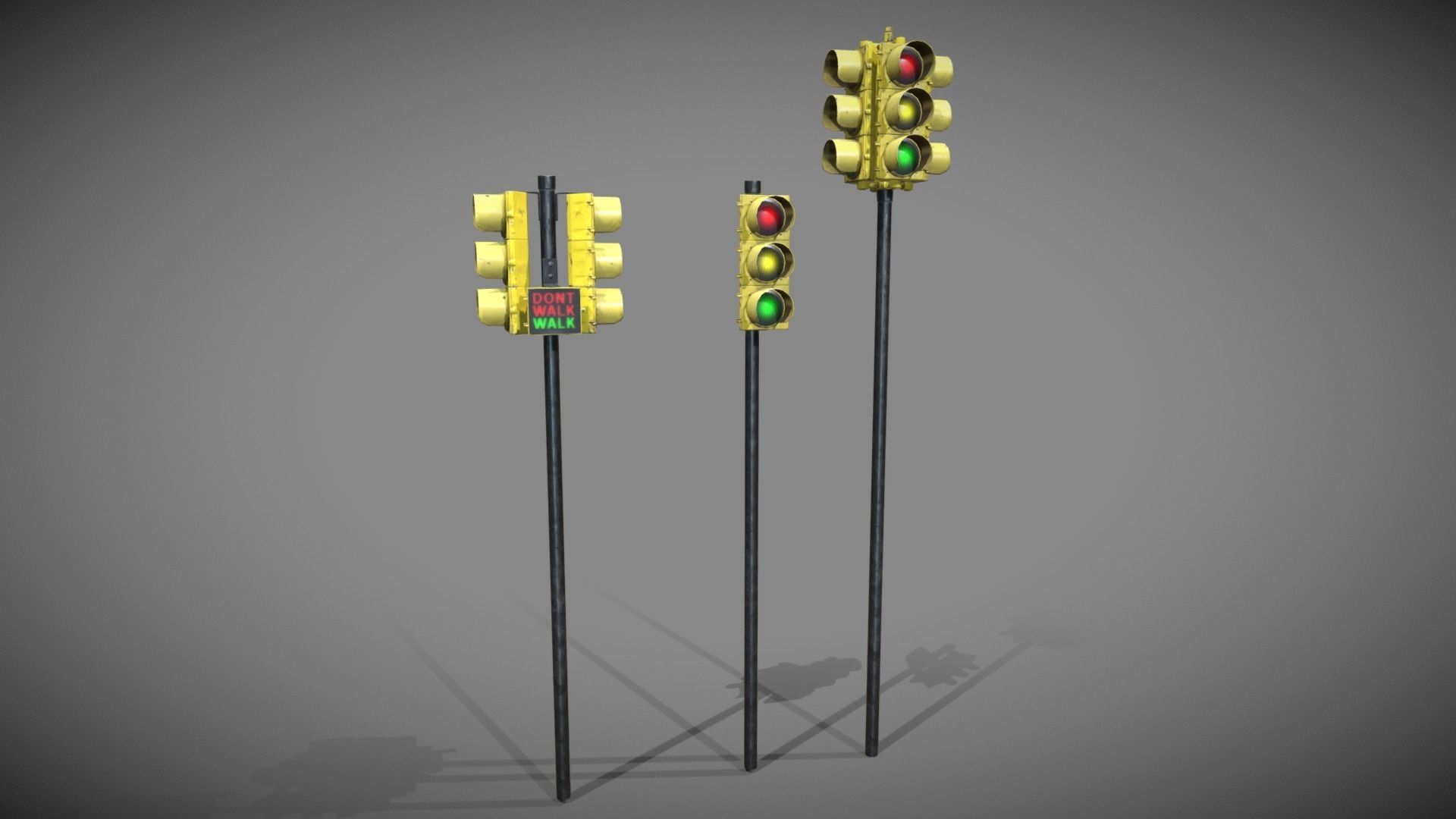 Traffic Lights USA Low-poly 3D model_4