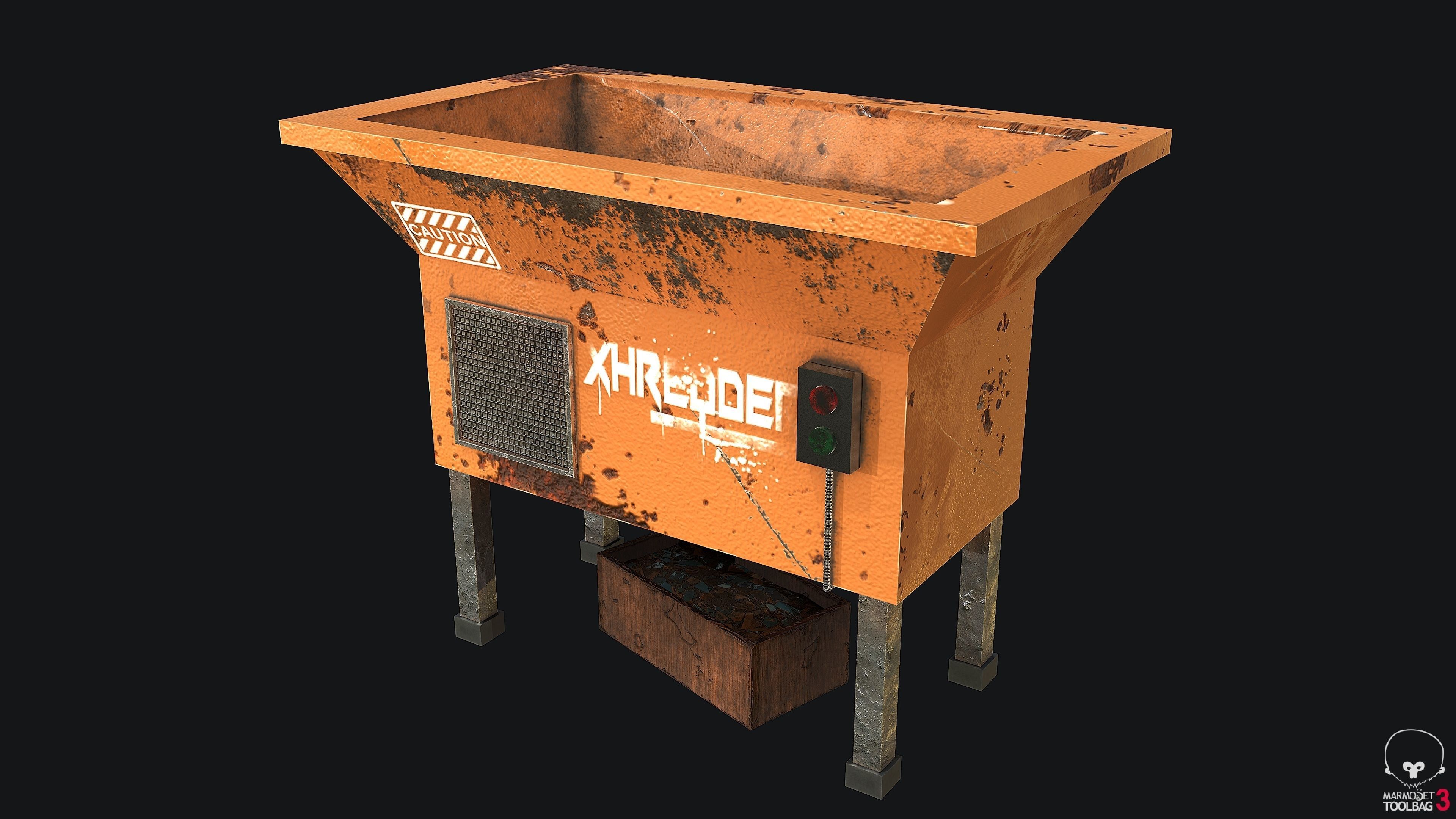 Old Shredder PBR Game Ready Low-poly 3D model_3