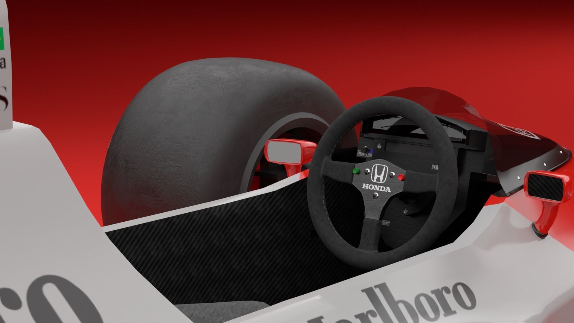 Mclaren MP44 F1 Car Ayrton Senna car 3D model_8