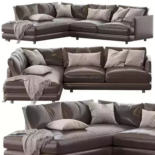 Haven Leather 2-piece Terminal Chaise Sectional