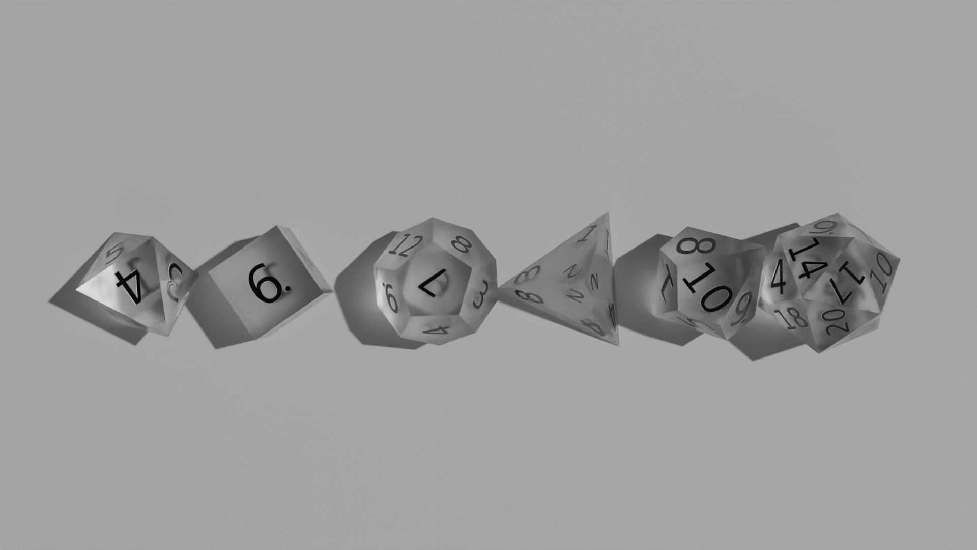 White Clear Dice Low-poly 3D model_1