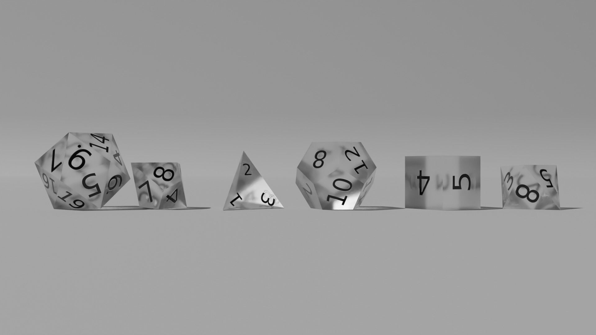 White Clear Dice Low-poly 3D model_2