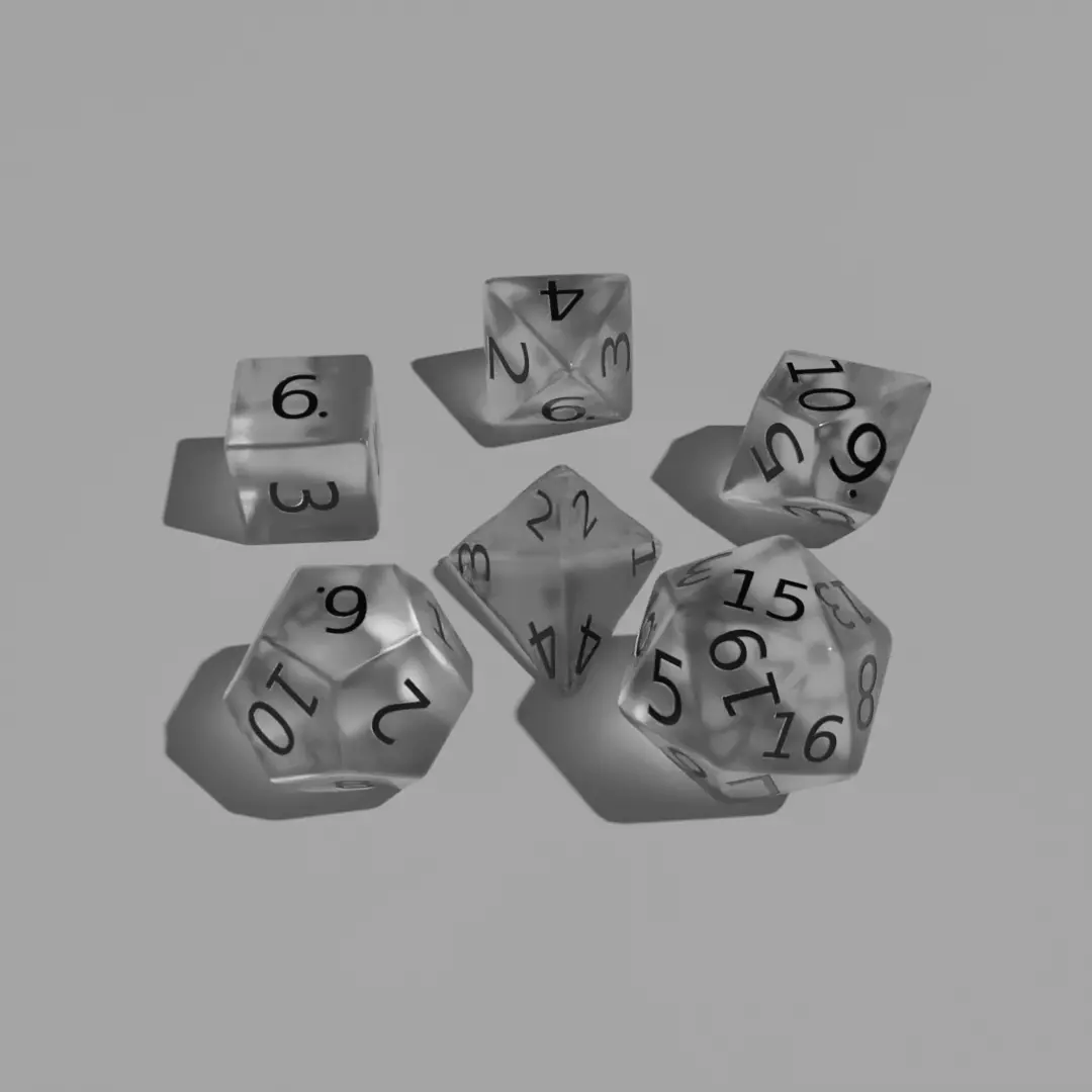 White Clear Dice Low-poly 3D model_0
