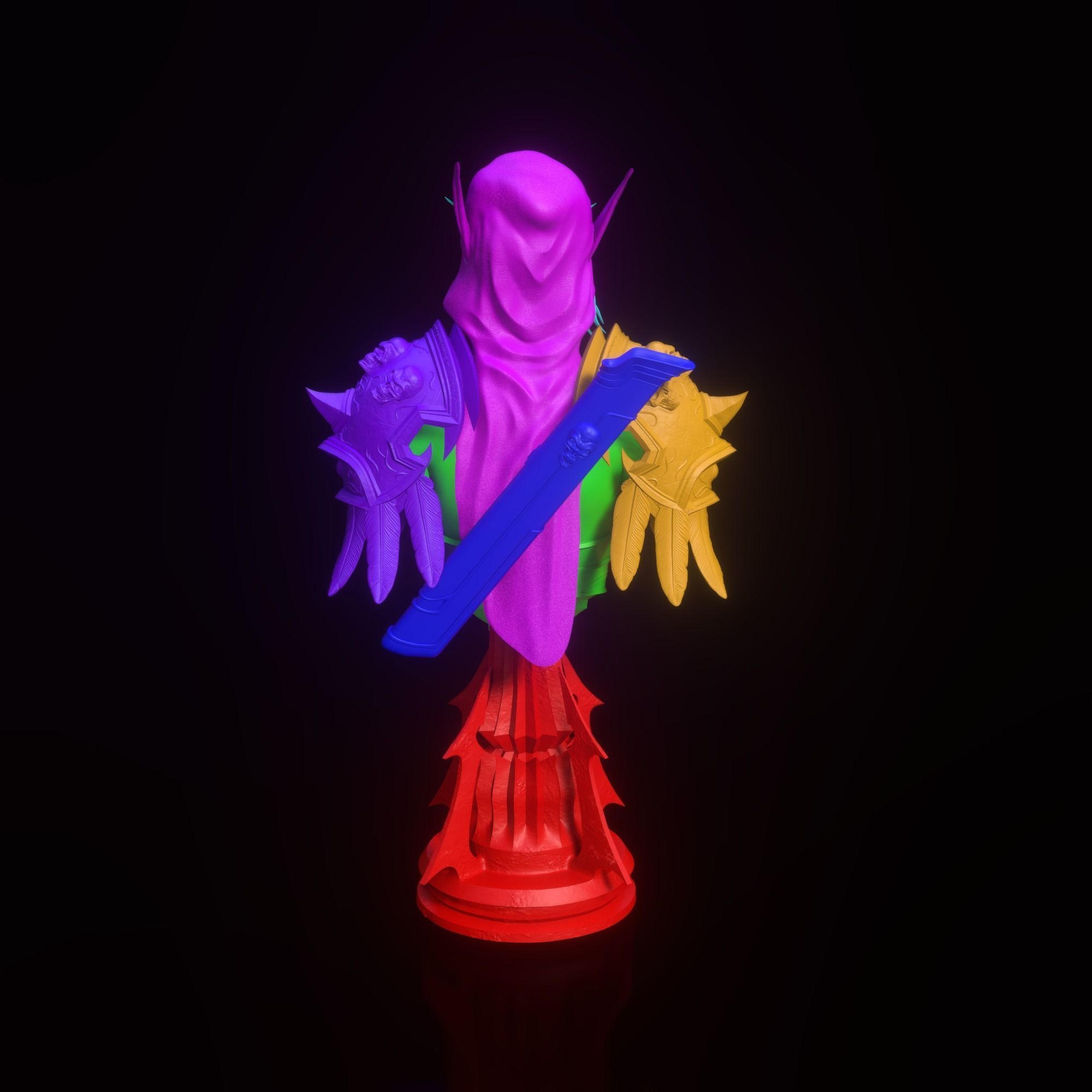 Sylvanas Windrunner Bust Torso 3D print model_13