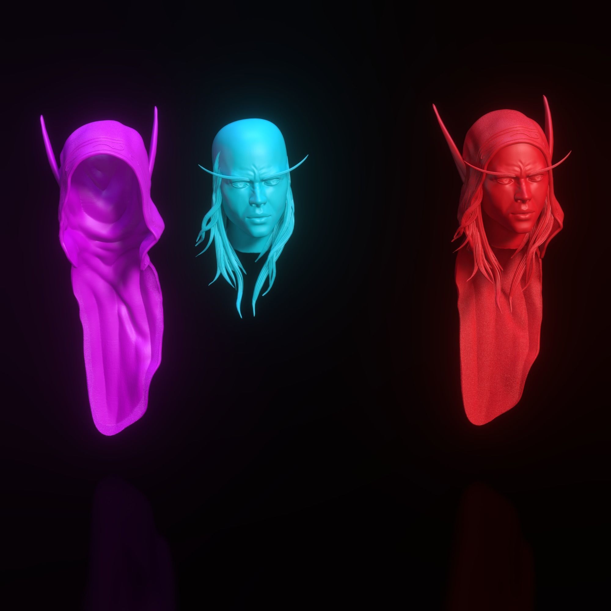 Sylvanas Windrunner Bust Torso 3D print model_16