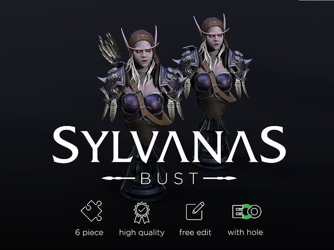Sylvanas Windrunner Bust Torso 3D print model