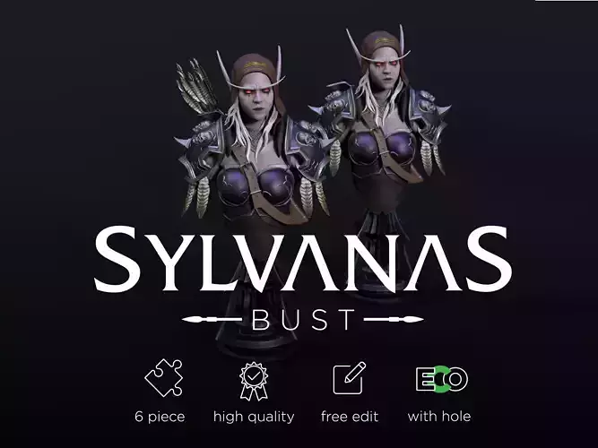 Sylvanas Windrunner Bust Torso 3D print model