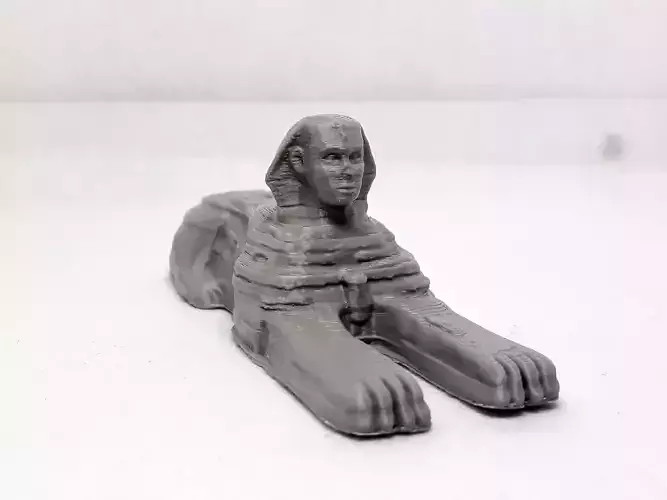 sphinx person on rock 3D print model