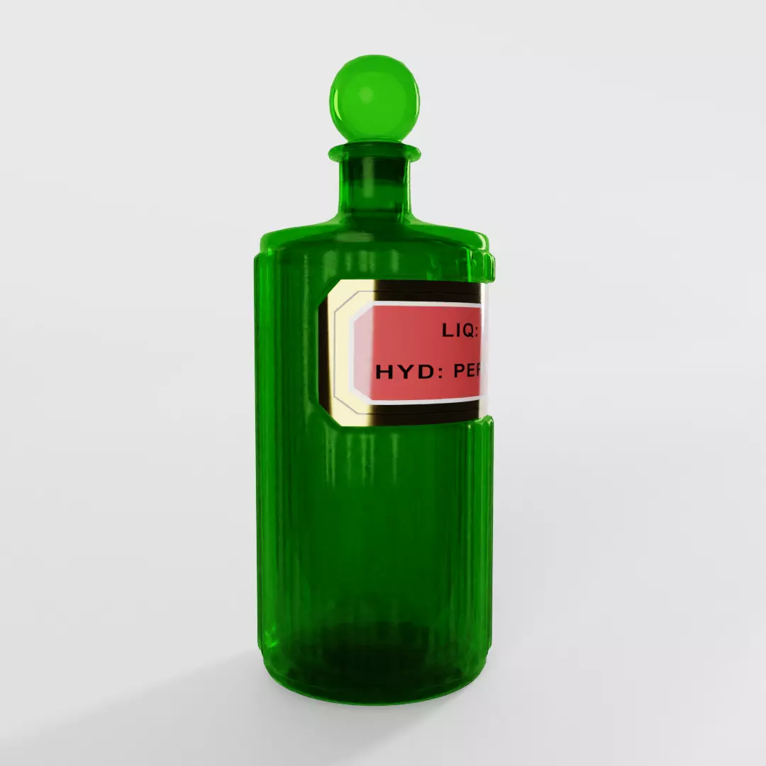 Antique Victorian Apothecary Bottle 04 3D model_0