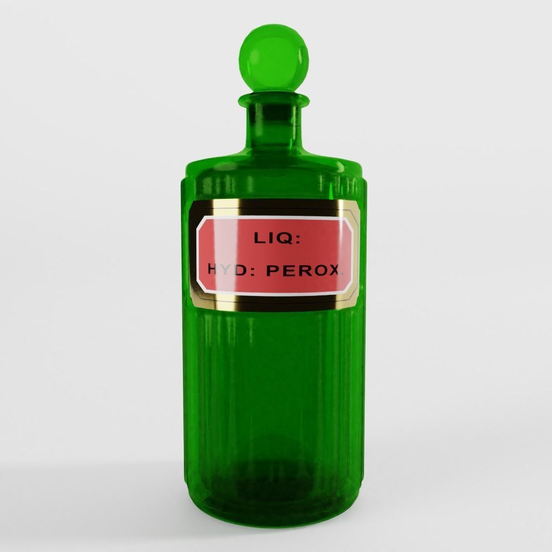 Antique Victorian Apothecary Bottle 04 3D model_1