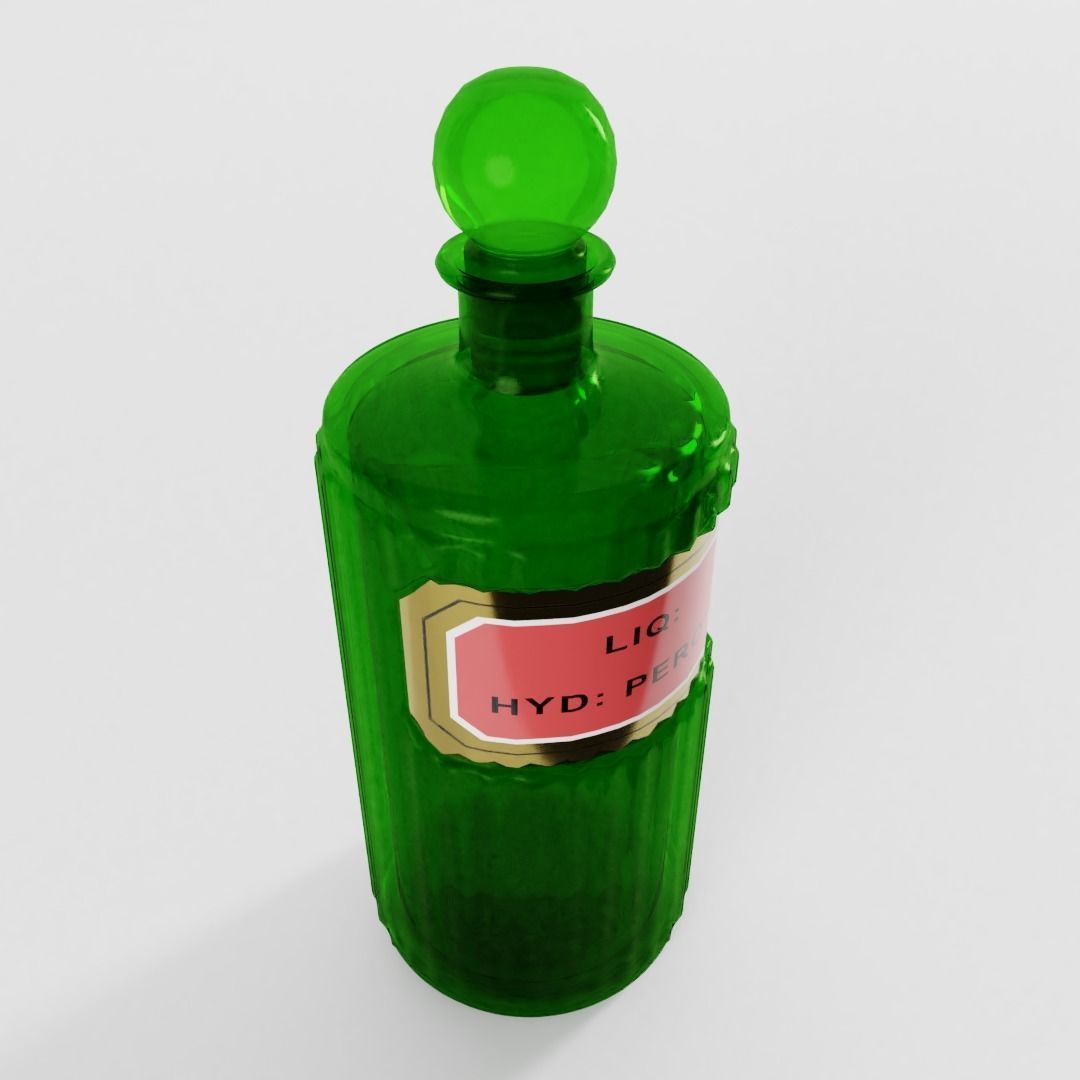 Antique Victorian Apothecary Bottle 04 3D model_2