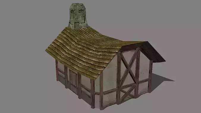 3D Cottage house low poly 3d model