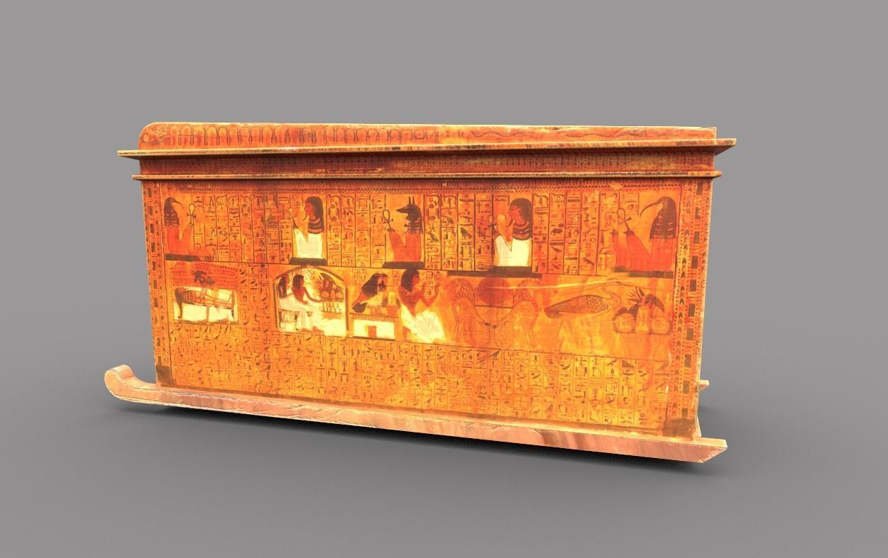 Egyptic  Sarcophagus Low-poly 3D model_5