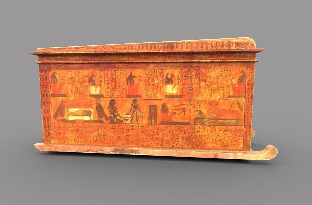 Egyptic  Sarcophagus Low-poly 3D model_3