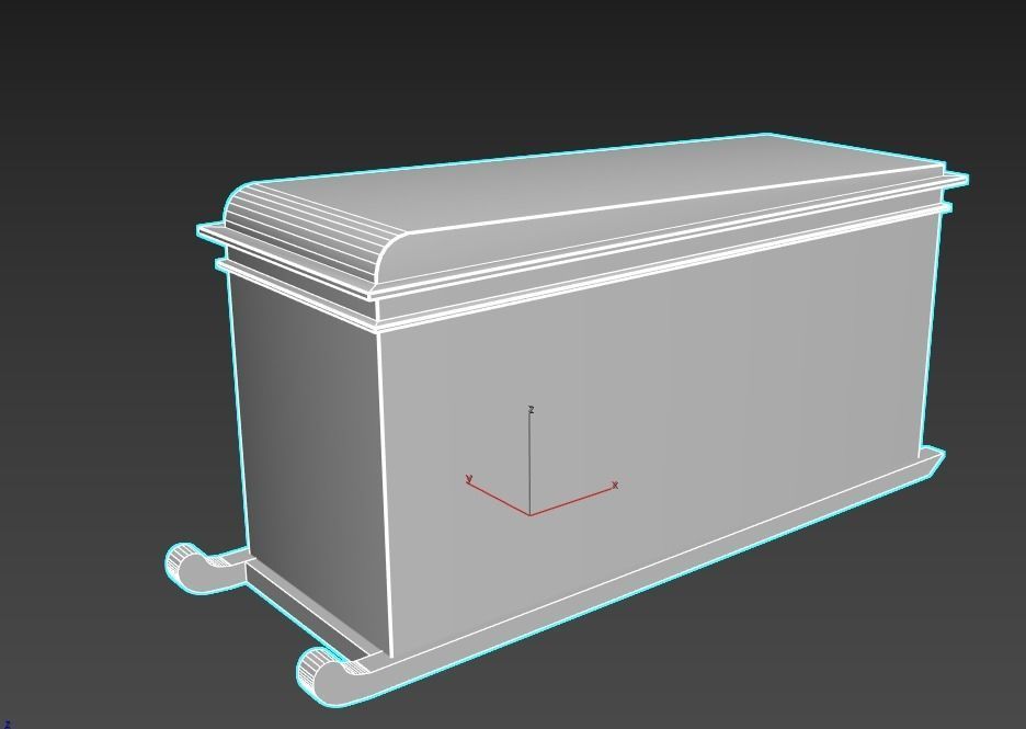 Egyptic  Sarcophagus Low-poly 3D model_7