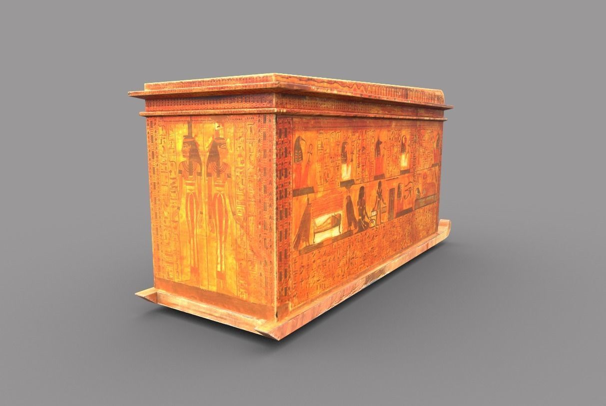 Egyptic  Sarcophagus Low-poly 3D model_4