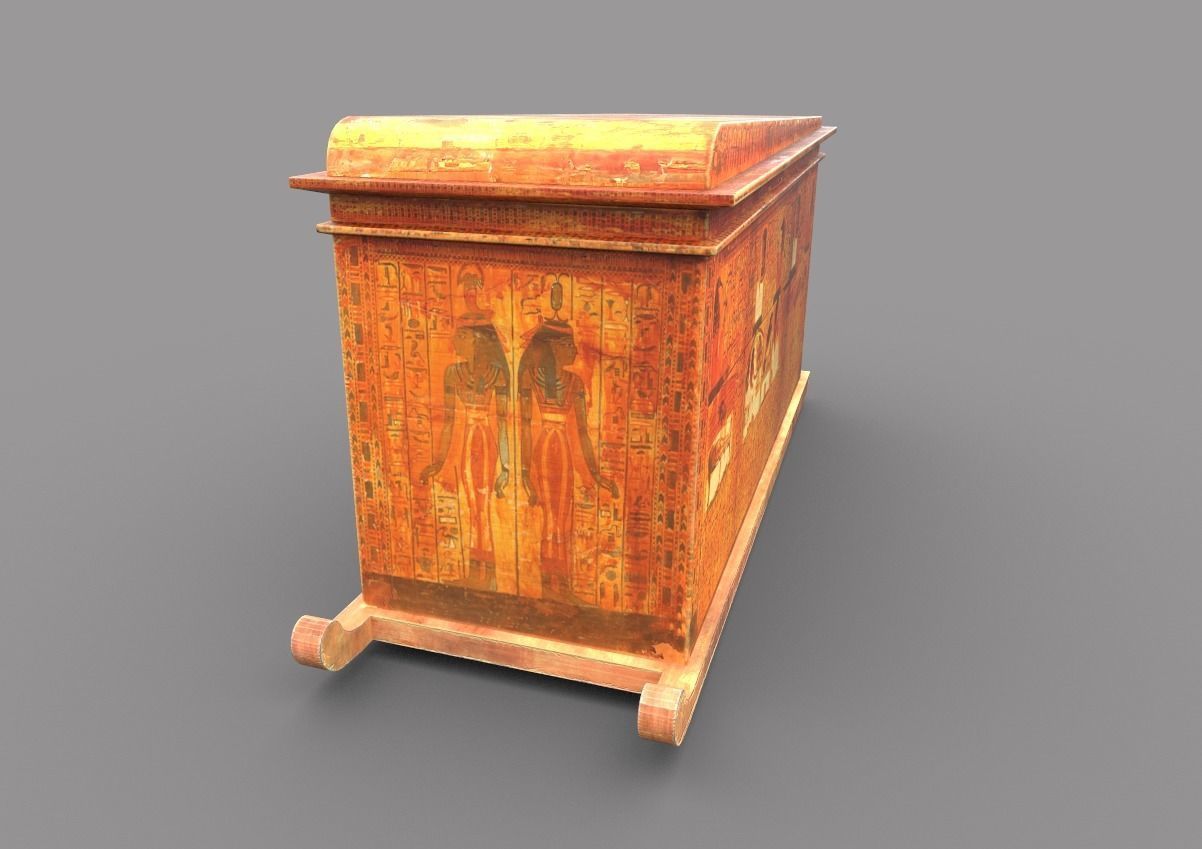 Egyptic  Sarcophagus Low-poly 3D model_1