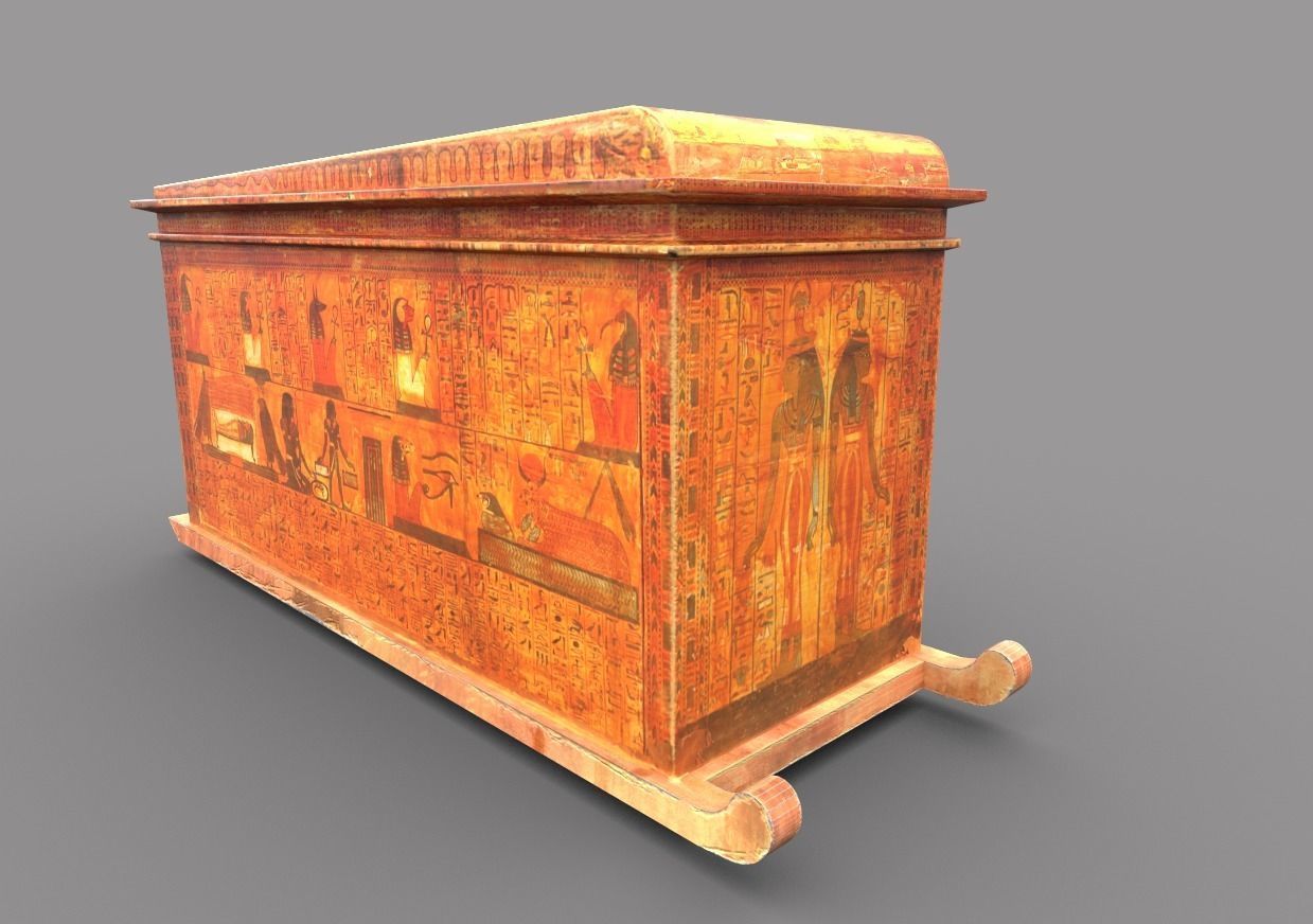 Egyptic  Sarcophagus Low-poly 3D model_2