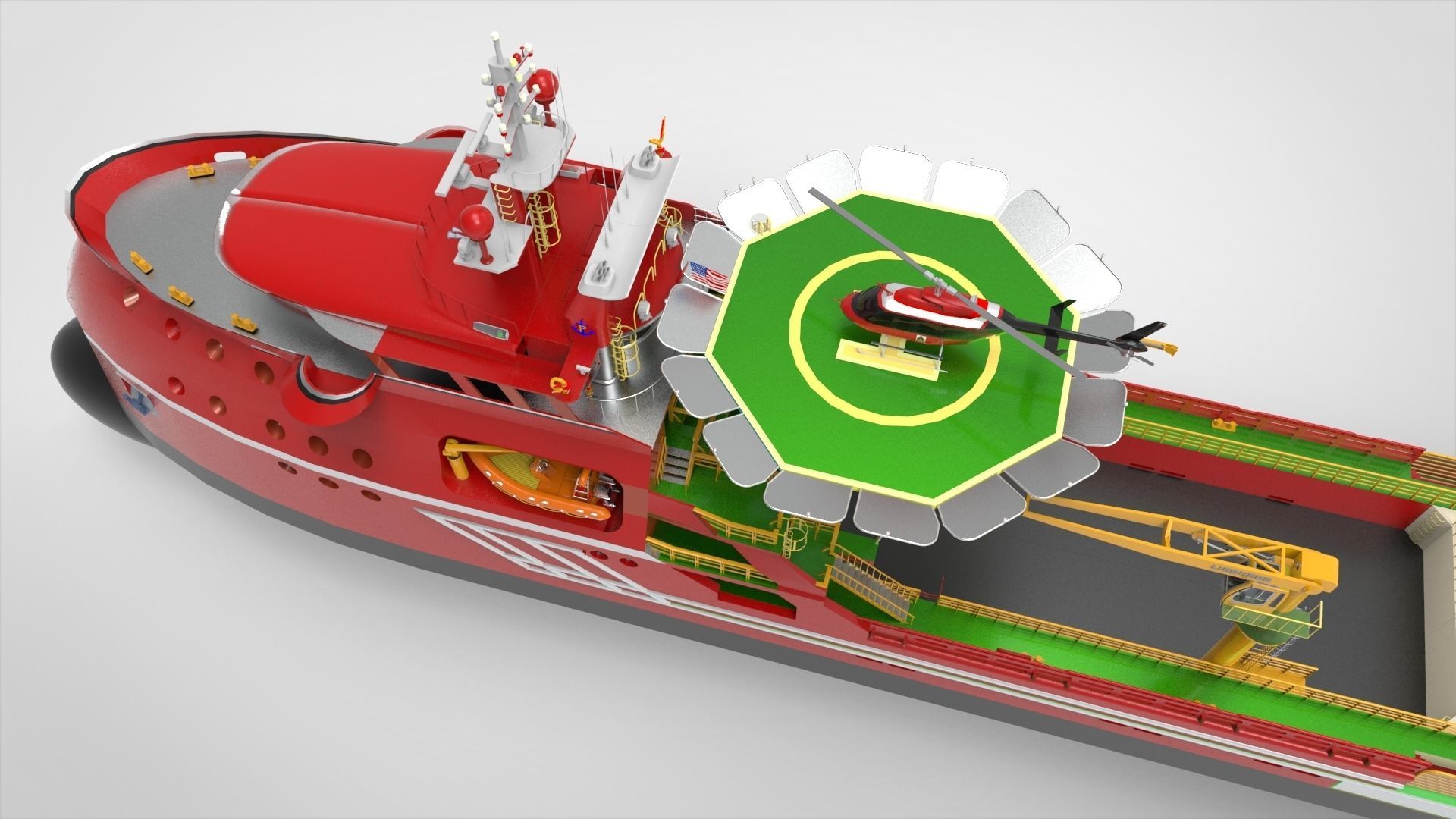 Offshore Vessel 3D model_9