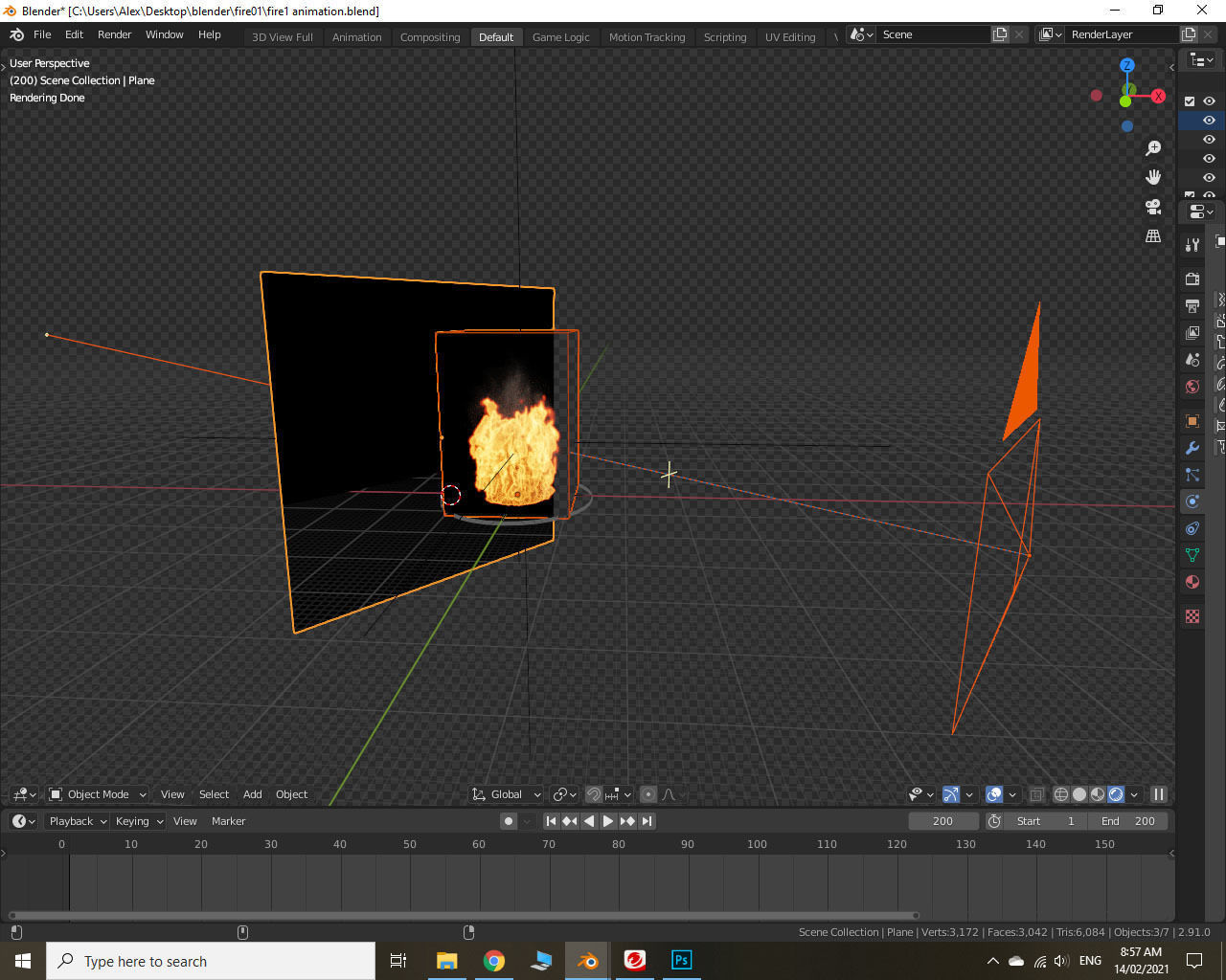 Fire Bonfire Flame 3D model_3