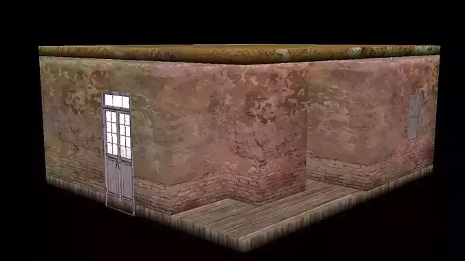 dirty room bedroom low poly