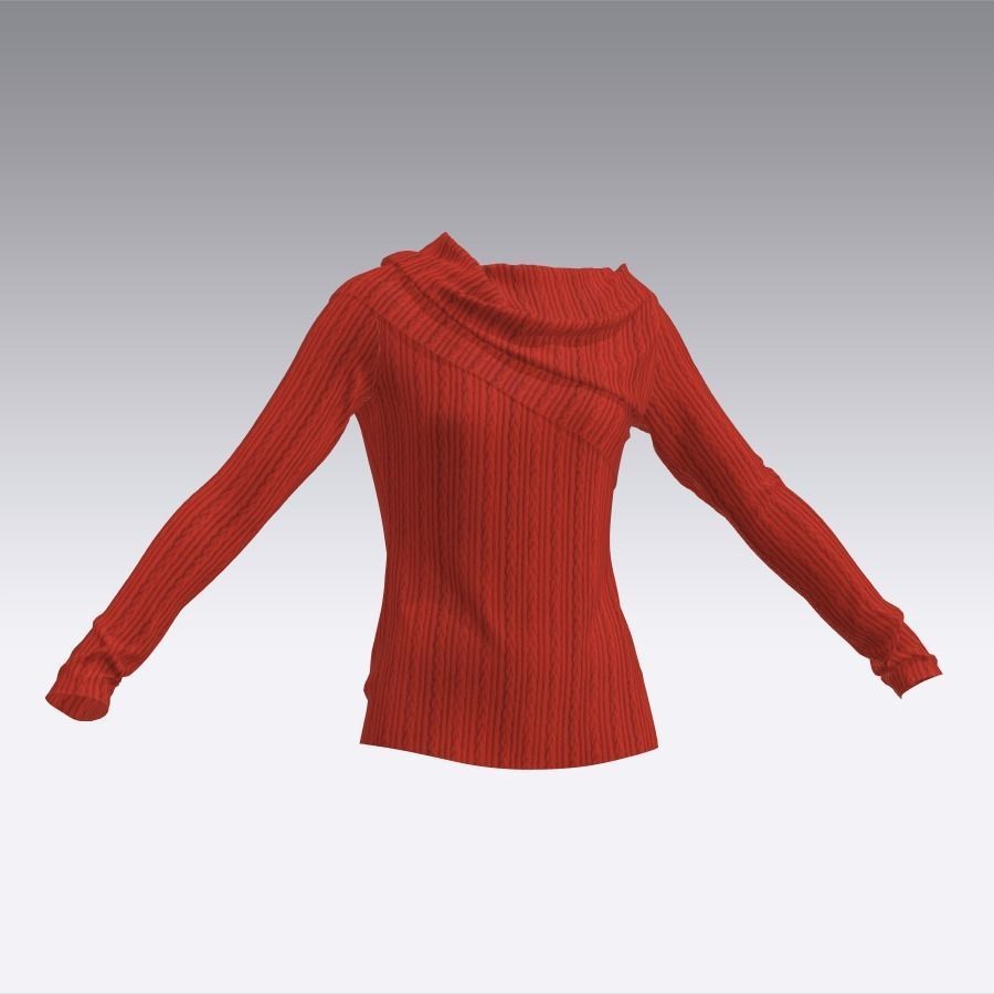 orange off-the-shoulder draped crepon top 3d 3D model_1