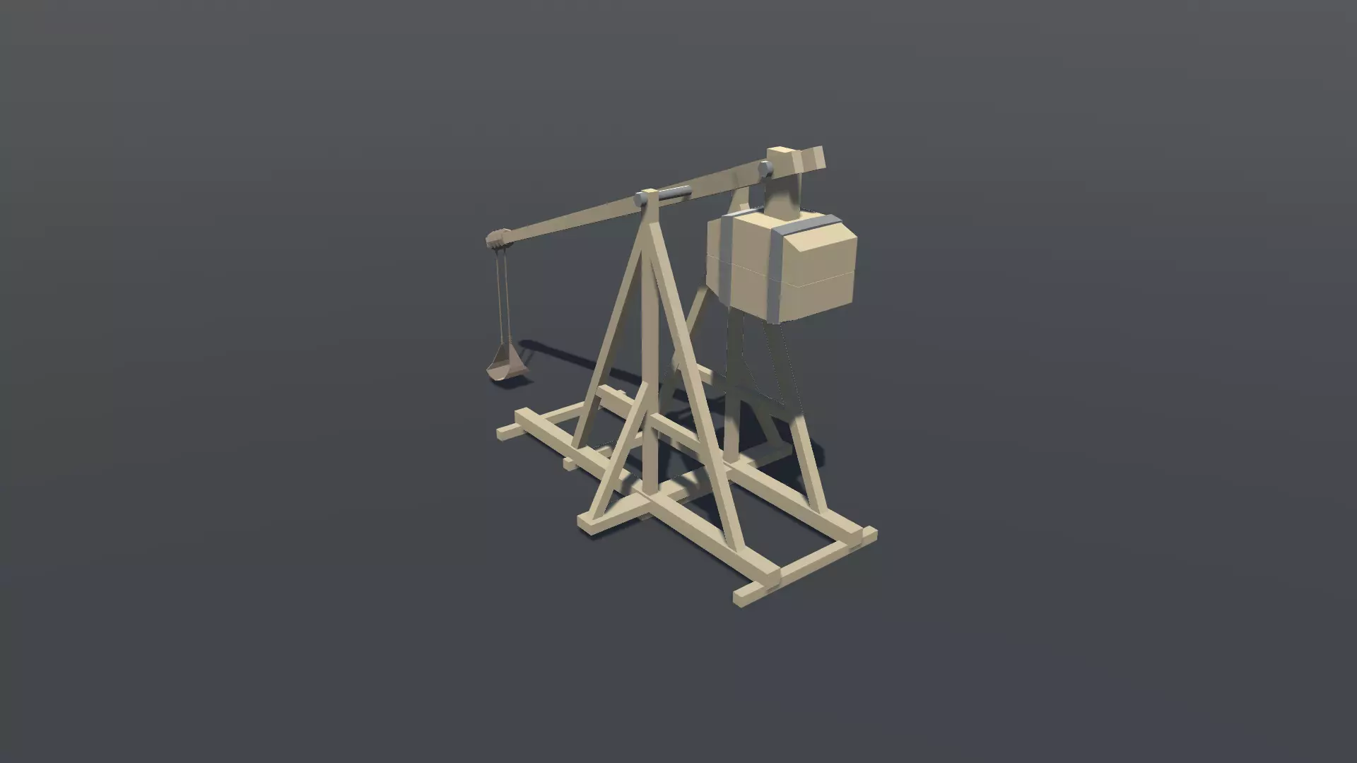 Trebushet lowpoly oil pump Low-poly 3D model_0