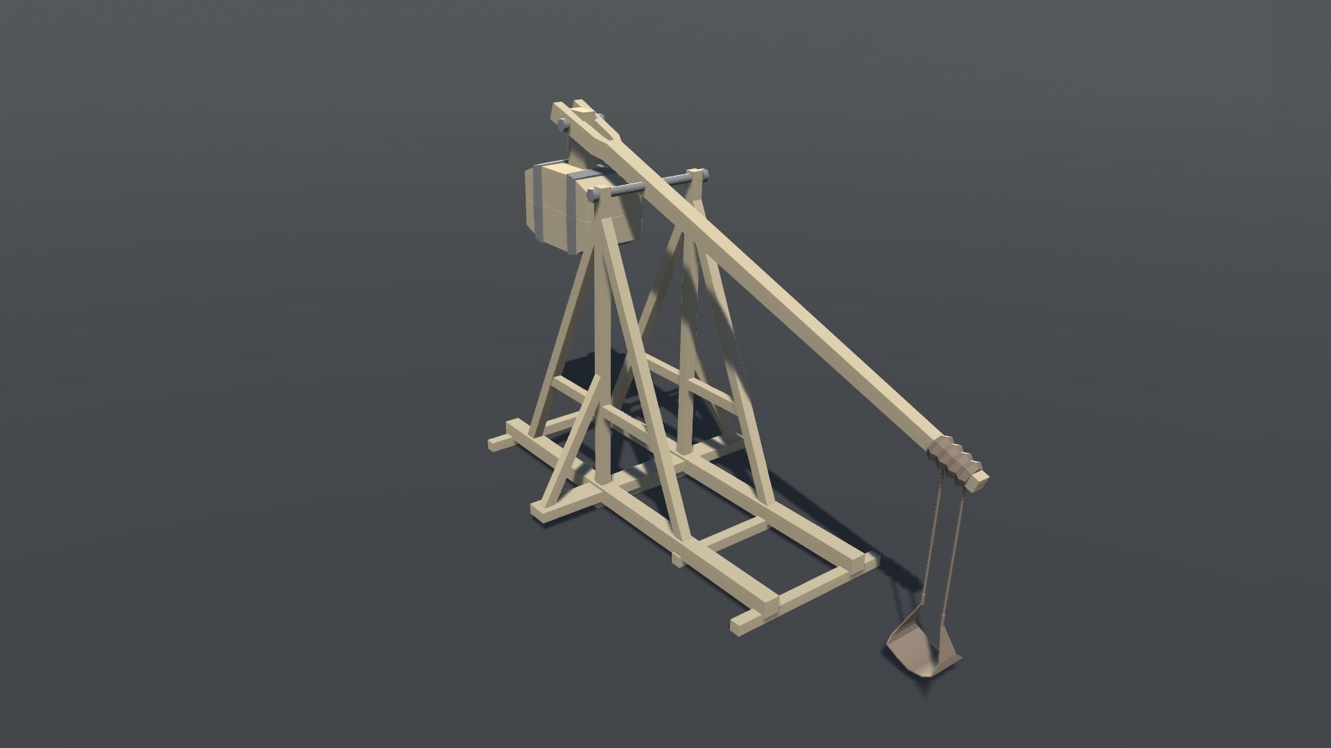 Trebushet lowpoly oil pump Low-poly 3D model_1