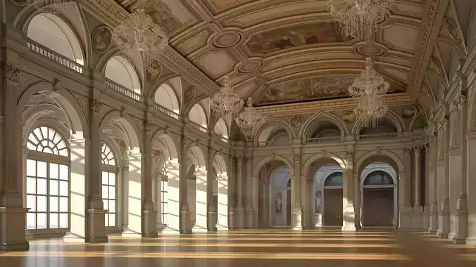Classical Hall 3D model