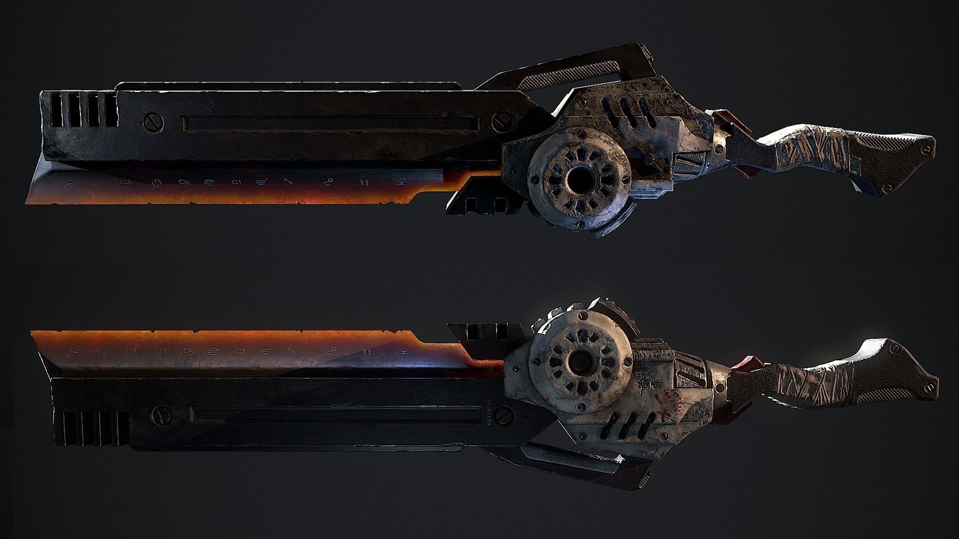 scifi sword Low-poly 3D model_3