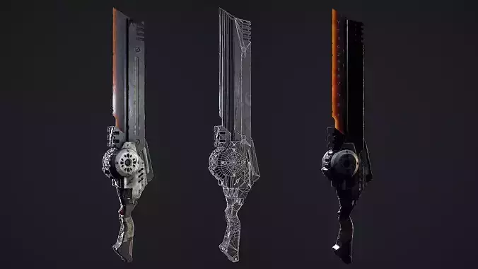 scifi sword Low-poly 3D model