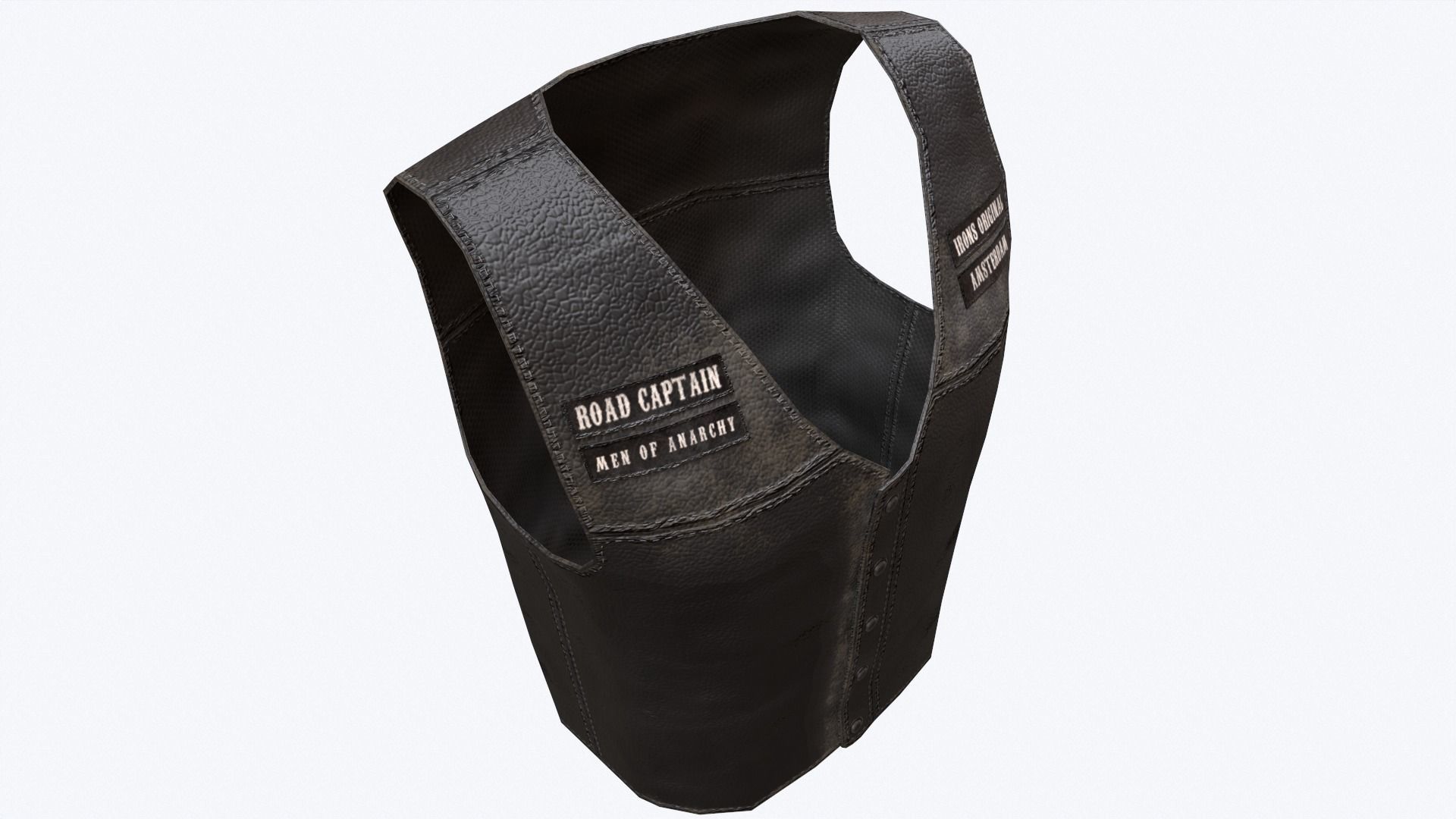 Biker Vest Low-poly 3D model_11