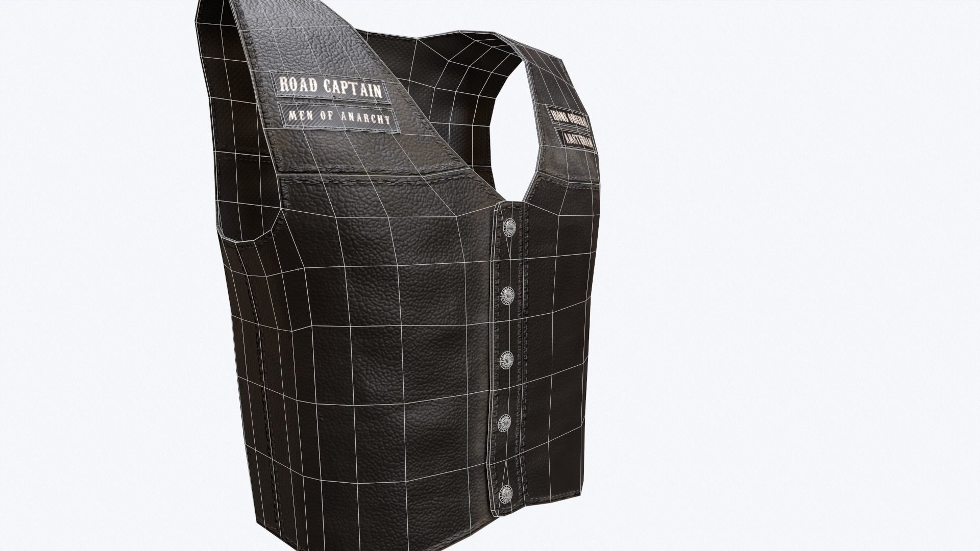 Biker Vest Low-poly 3D model_16