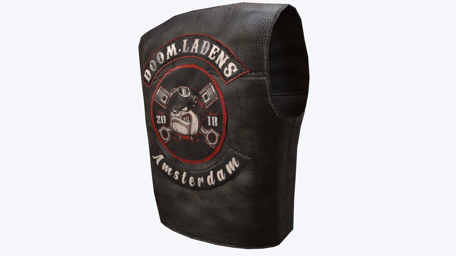 Biker Vest Low-poly 3D model_1