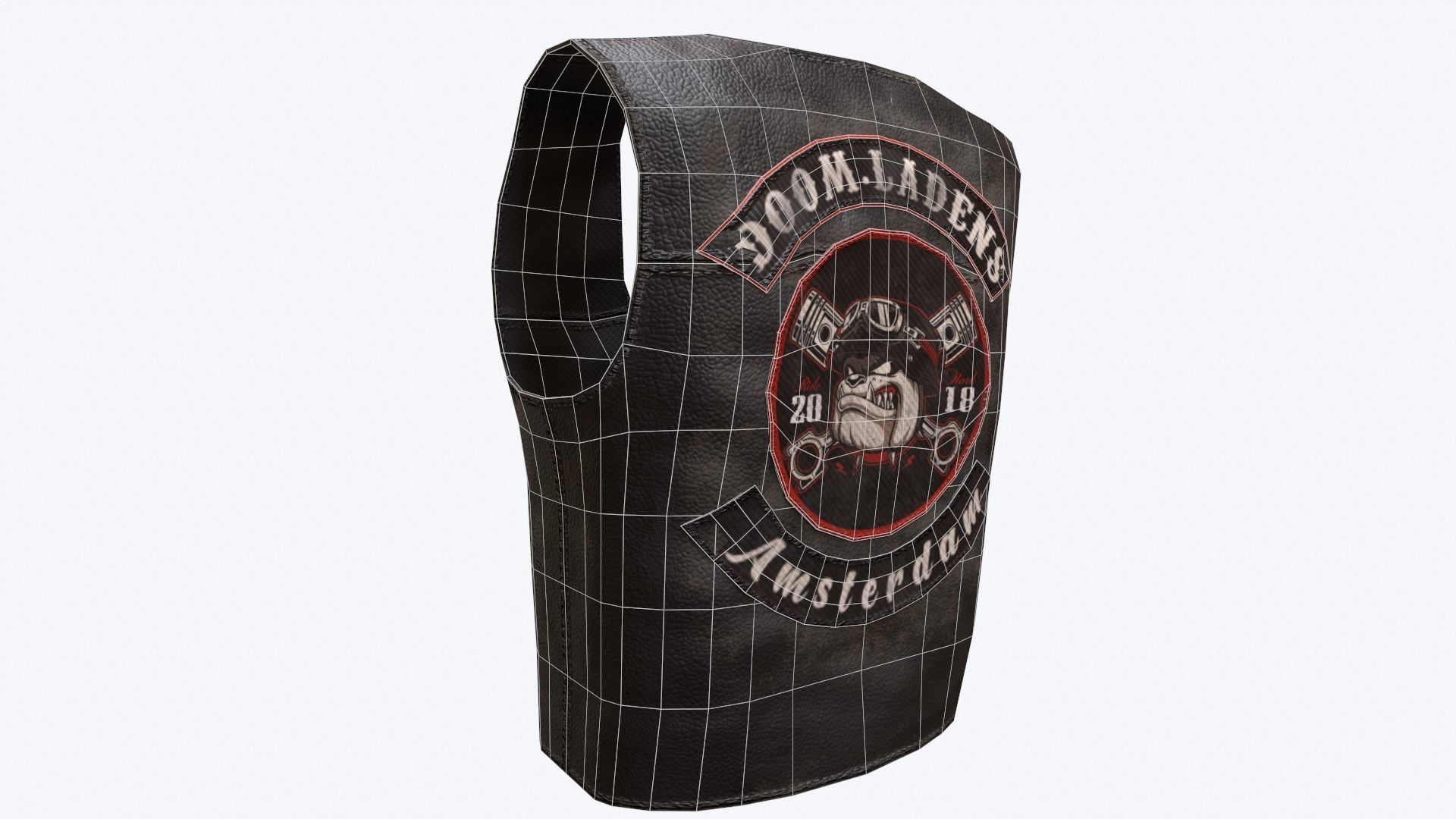 Biker Vest Low-poly 3D model_18