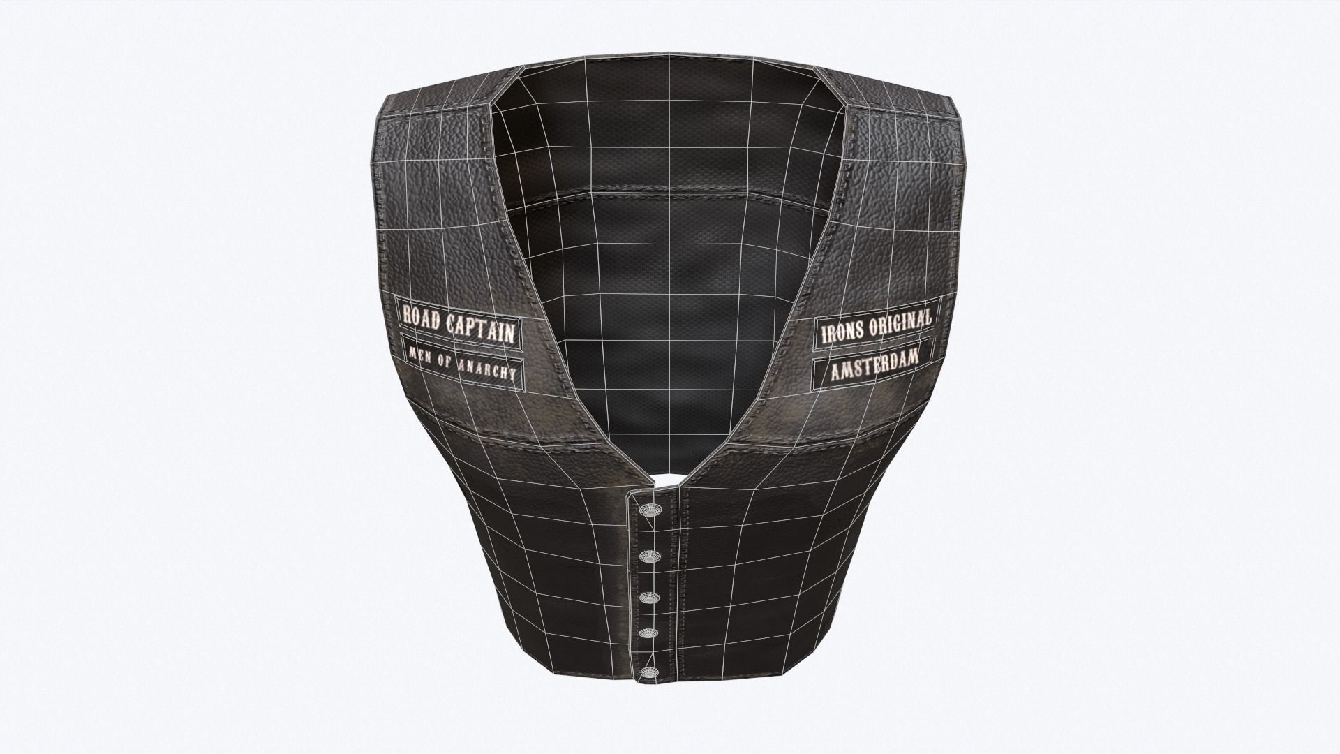 Biker Vest Low-poly 3D model_20