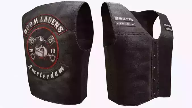 Biker Vest Low-poly 3D model