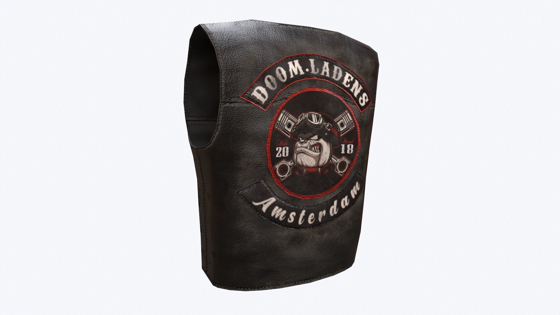 Biker Vest Low-poly 3D model_27