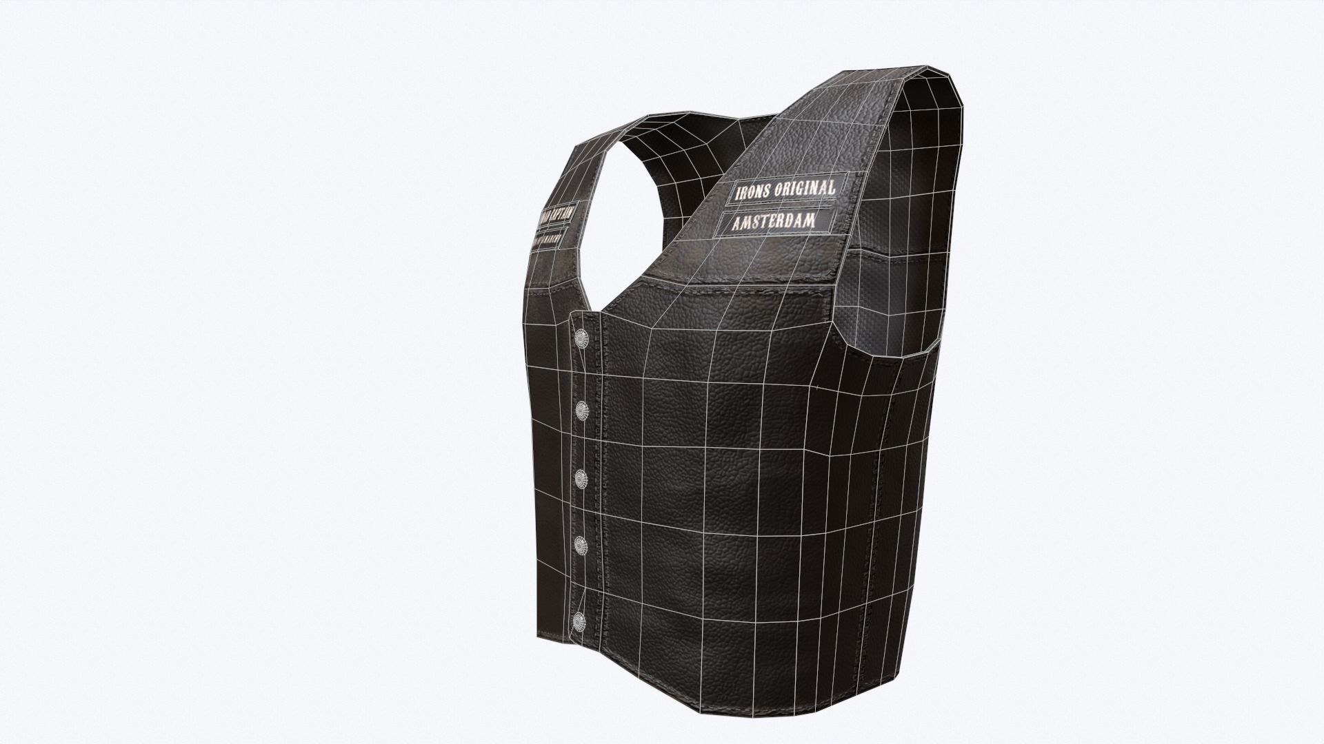 Biker Vest Low-poly 3D model_17