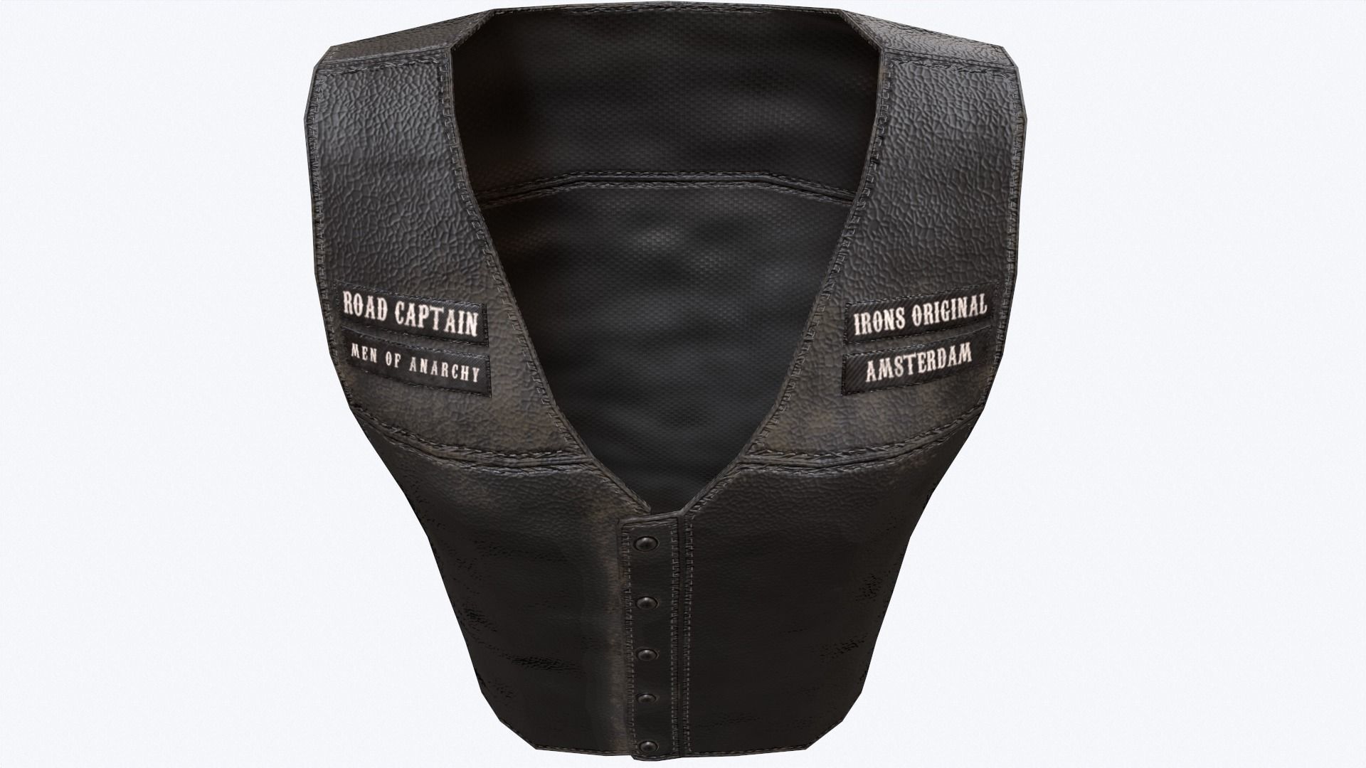 Biker Vest Low-poly 3D model_8