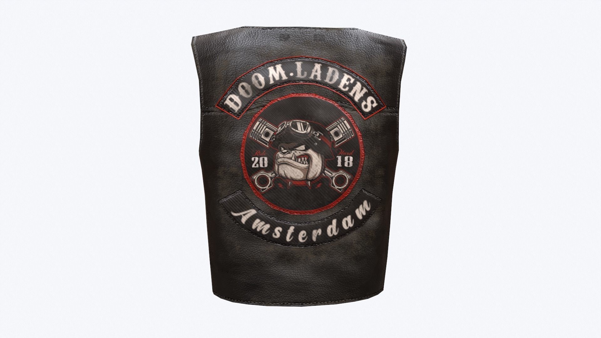 Biker Vest Low-poly 3D model_2